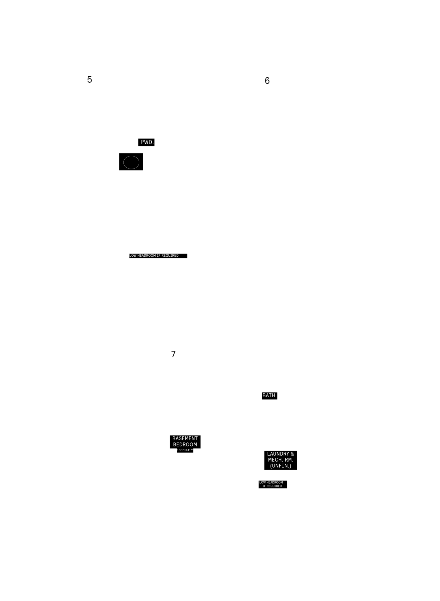 Basement plan, optional layout for Plan 5 of the 25' Collection at Rhythm, Ottawa