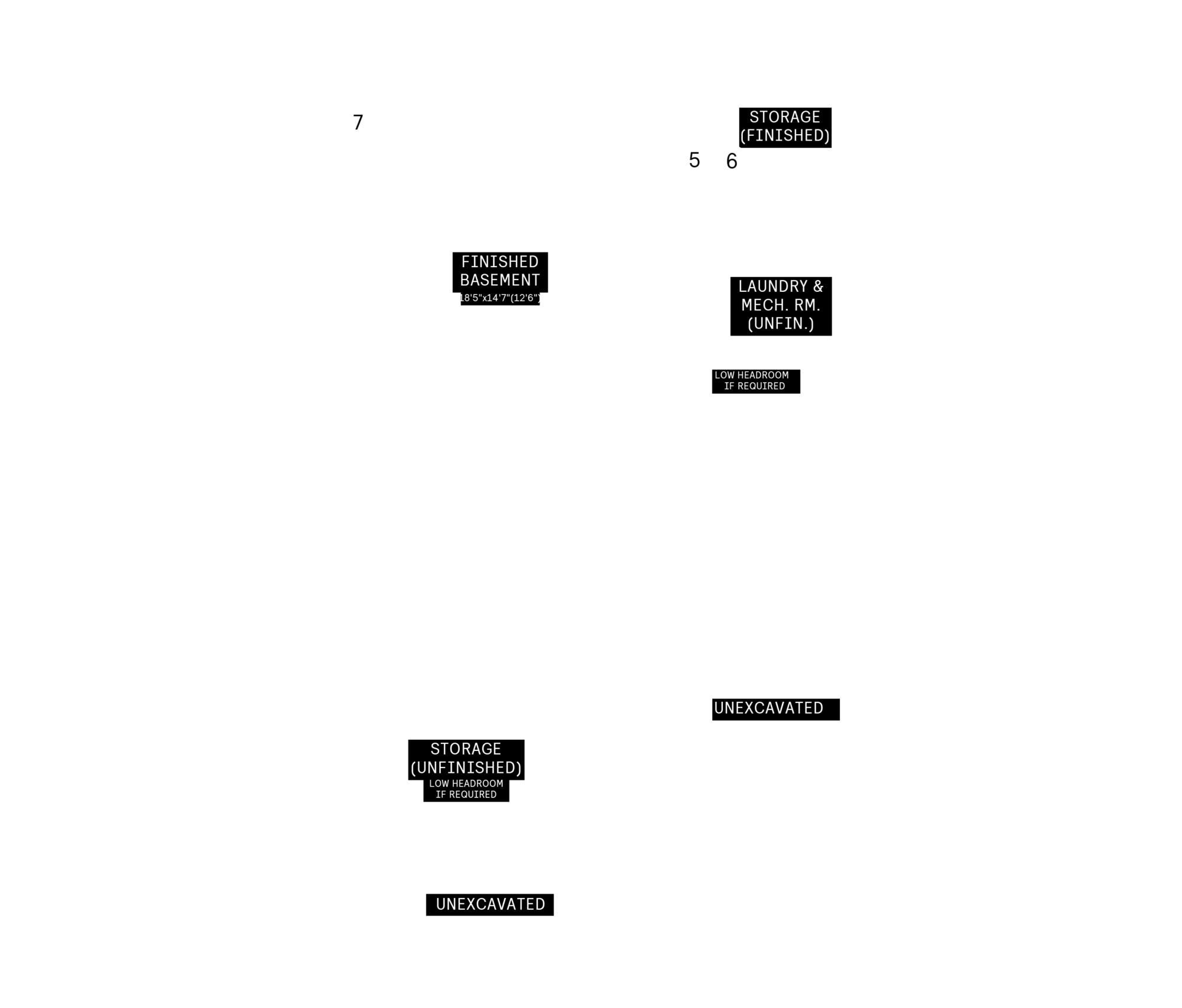 Basement plan for Plan 5 of the 25' Collection at Rhythm, Ottawa
