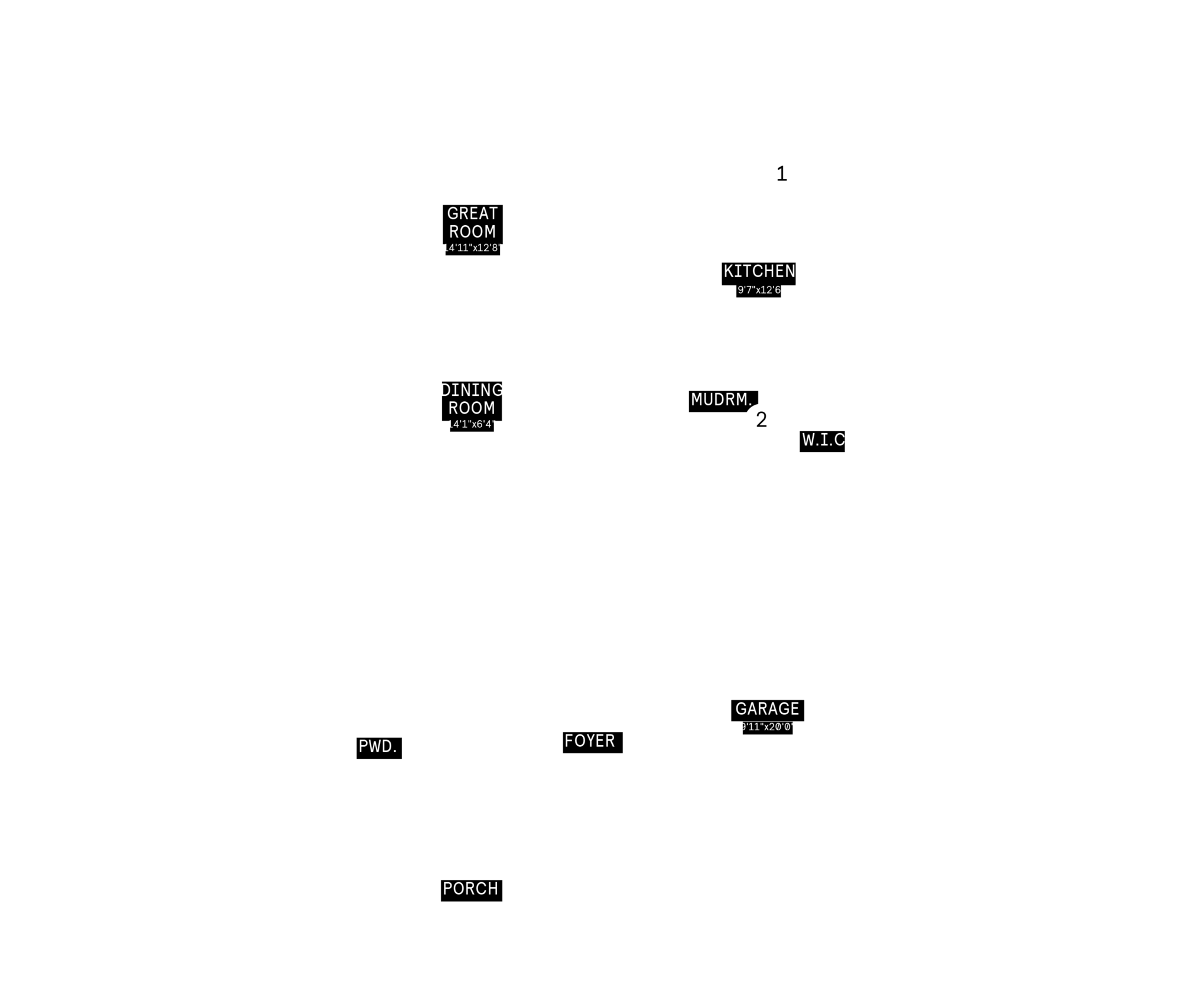 Main floor plan for Plan 5 of the 25' Collection at Rhythm, Ottawa