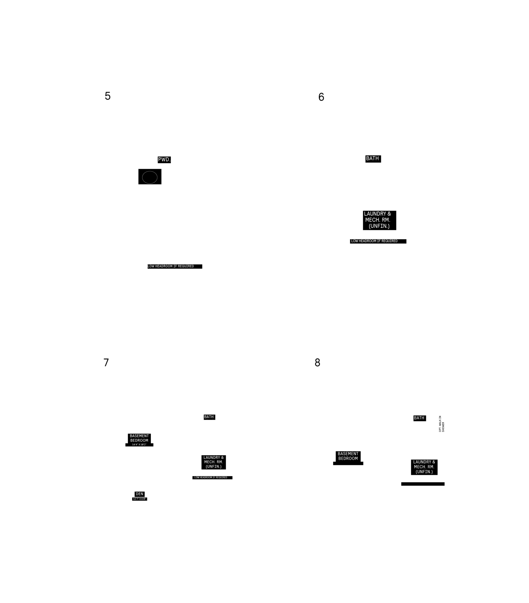 Basement plan, optional layout for Plan 5 of the 25' Collection at Rhythm, Ottawa