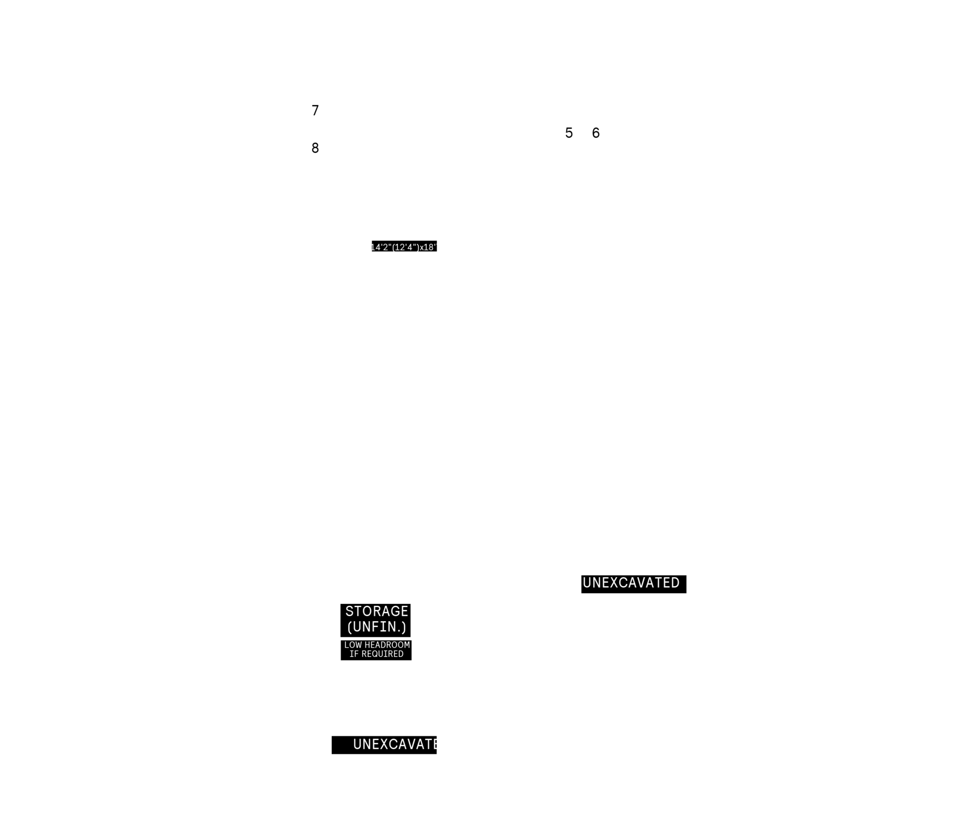 Basement plan for Plan 5 of the 25' Collection at Rhythm, Ottawa