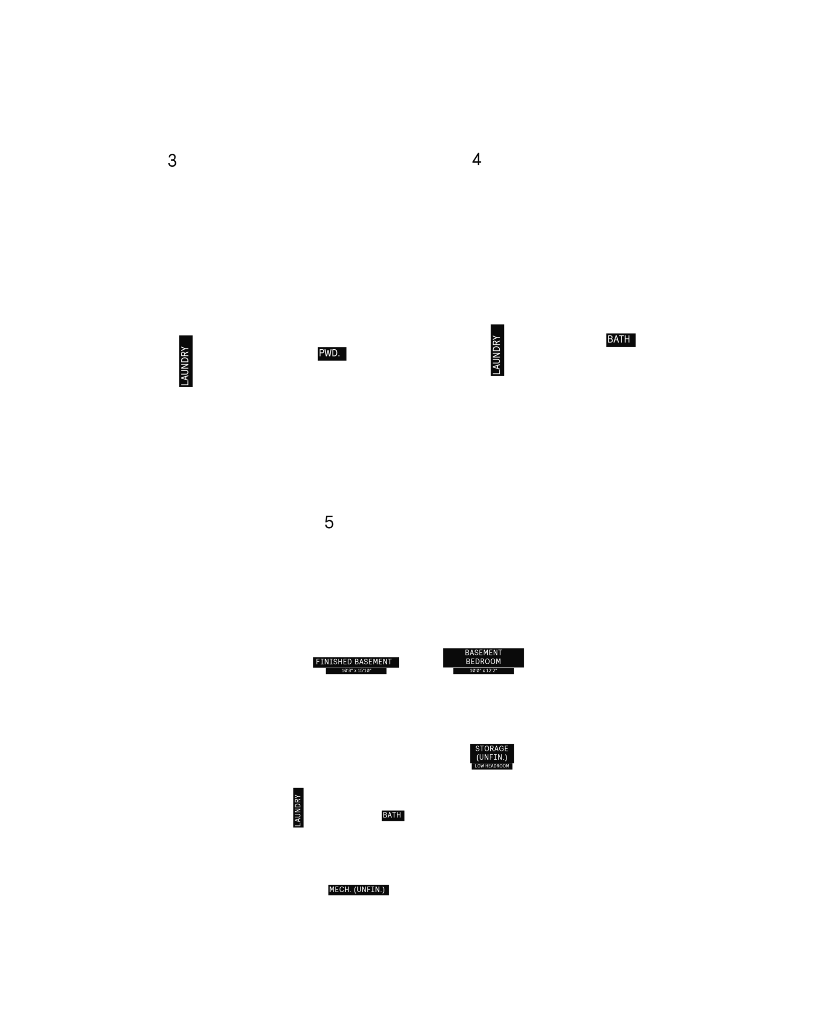 Basement plan, optional layout for Plan 5 of the 25' Collection at Rhythm, Ottawa