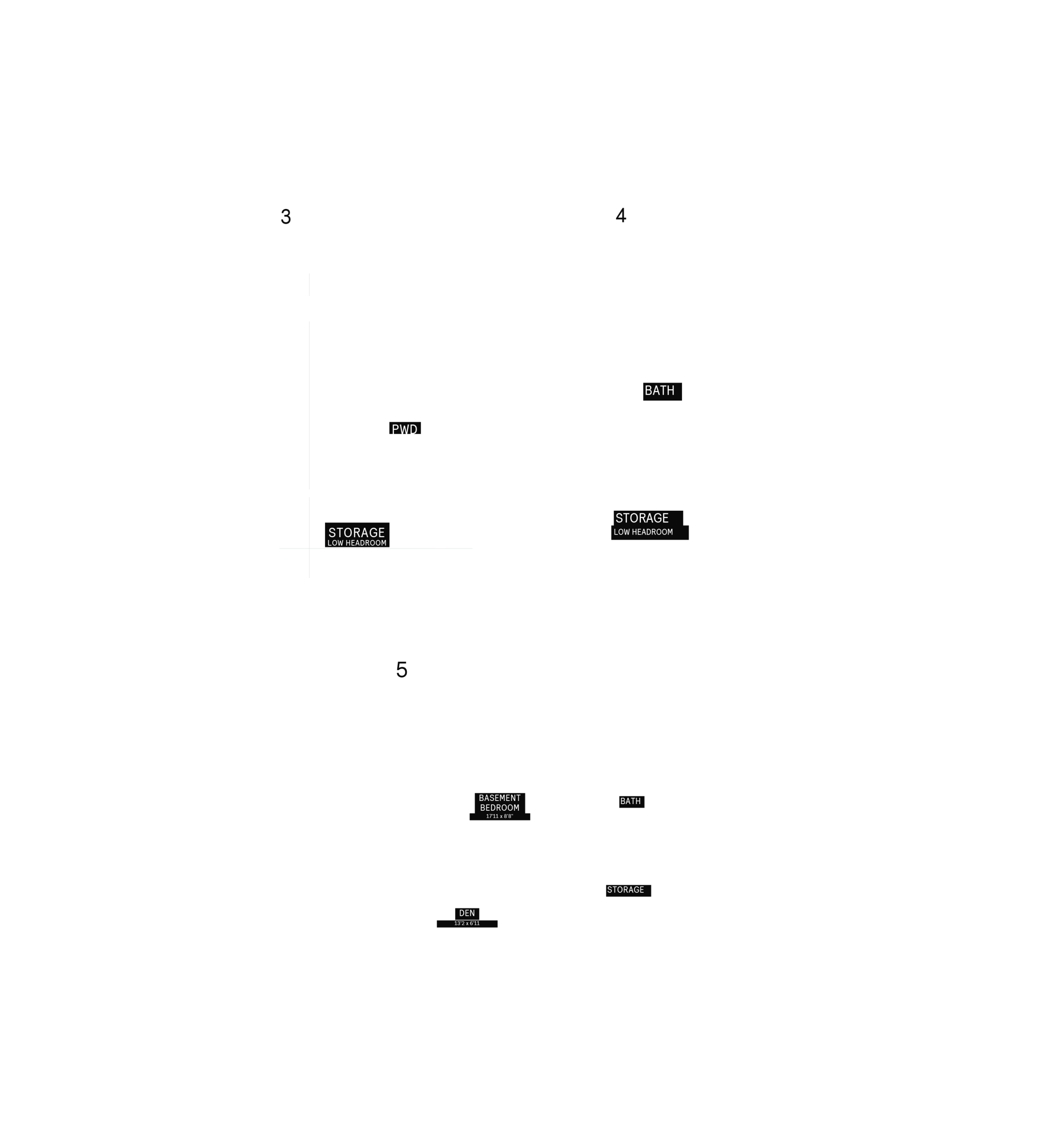 Basement plan, optional layout for Plan 5 of the 25' Collection at Rhythm, Ottawa
