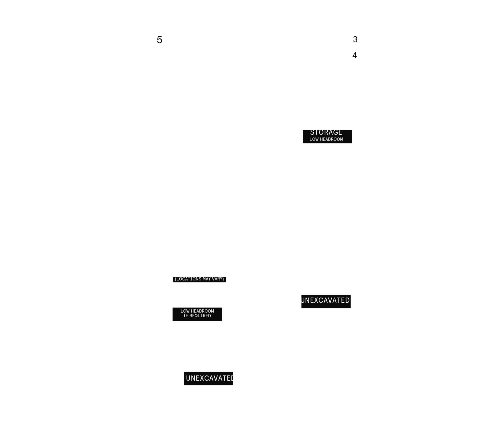 Basement plan for Plan 5 of the 25' Collection at Rhythm, Ottawa