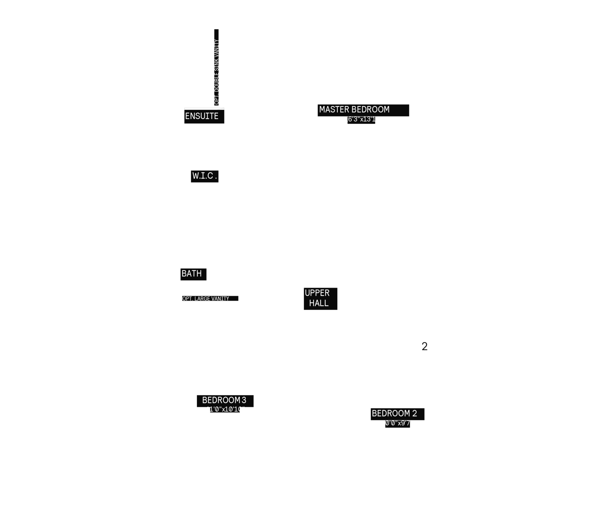 Second floor plan for Plan 5 of the 25' Collection at Rhythm, Ottawa