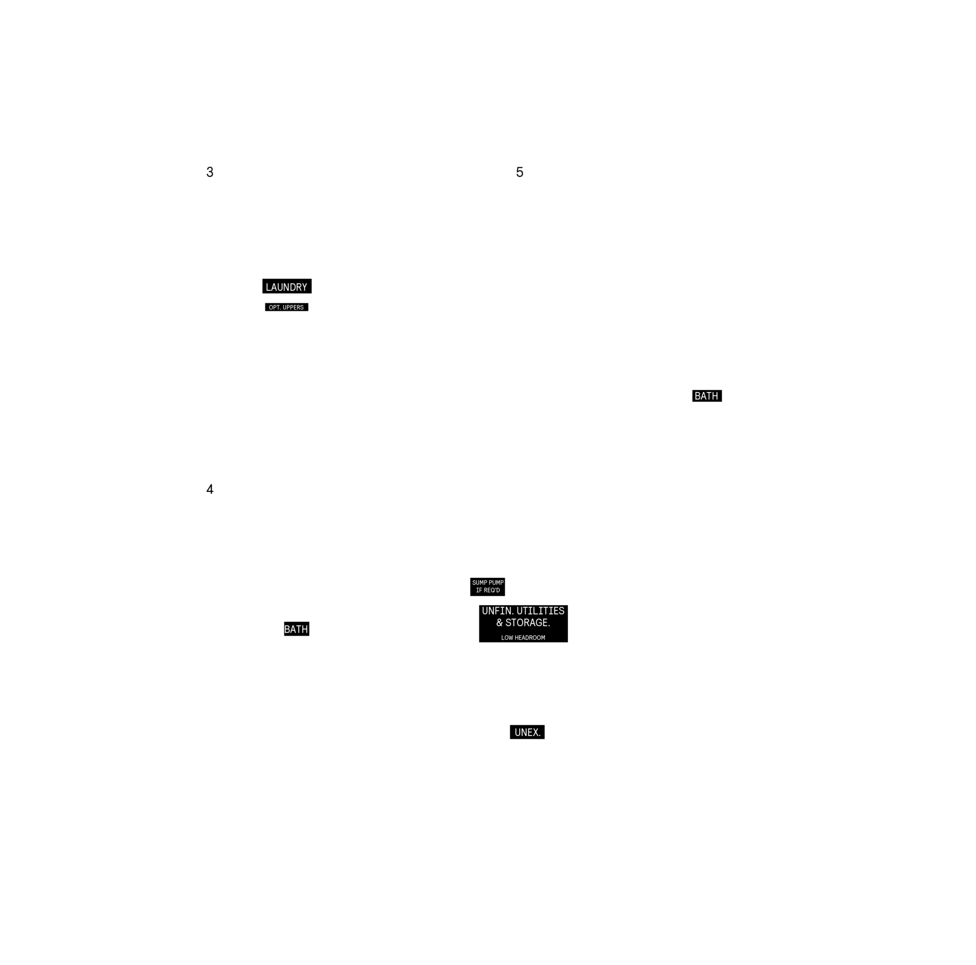 Basement plan, optional layout for Plan 3C of the 20' OpenPlan™ Towns at Cassette, Ottawa