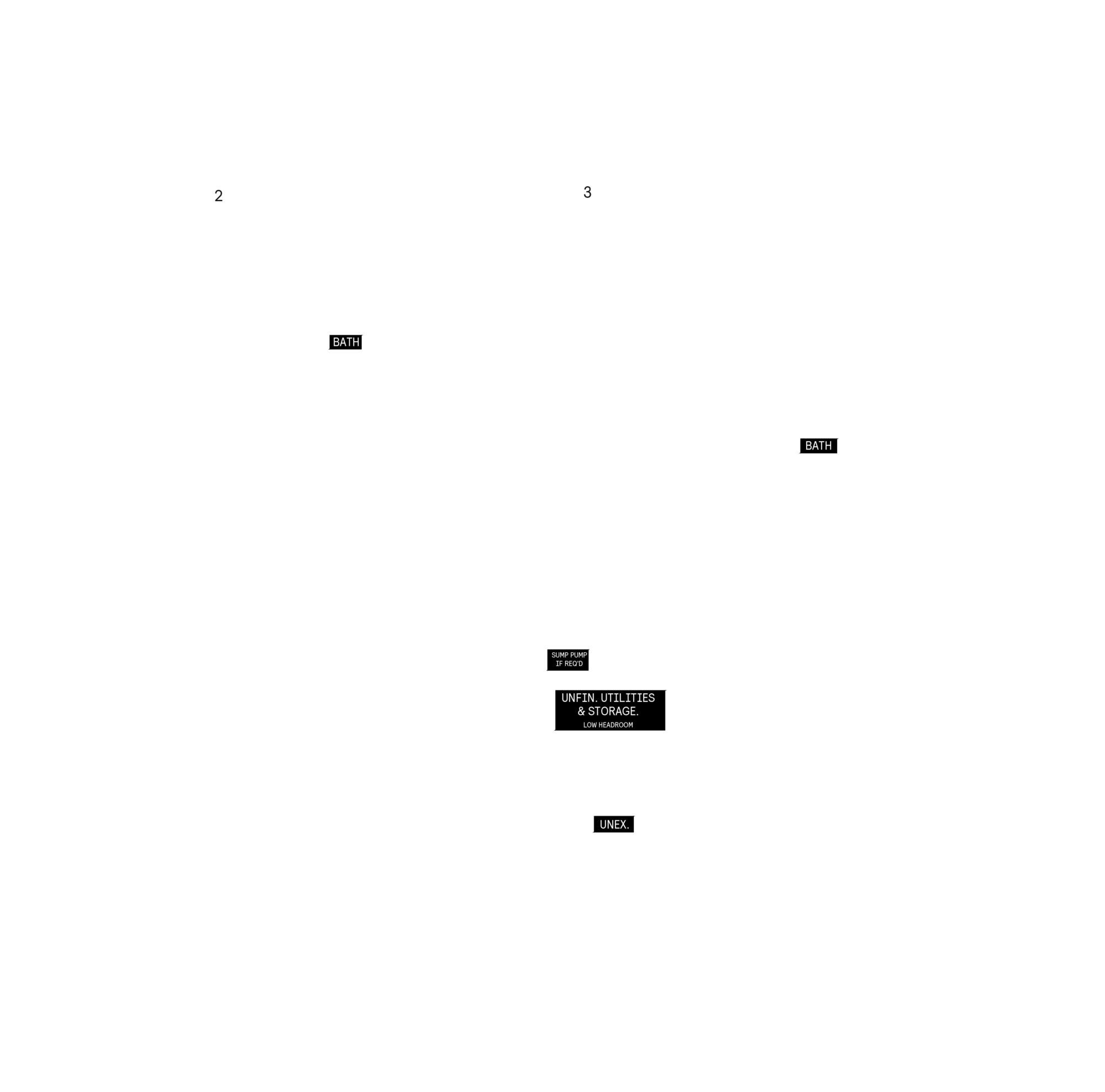 Basement plan, optional layout for Plan 3C of the 20' OpenPlan™ Towns at Cassette, Ottawa