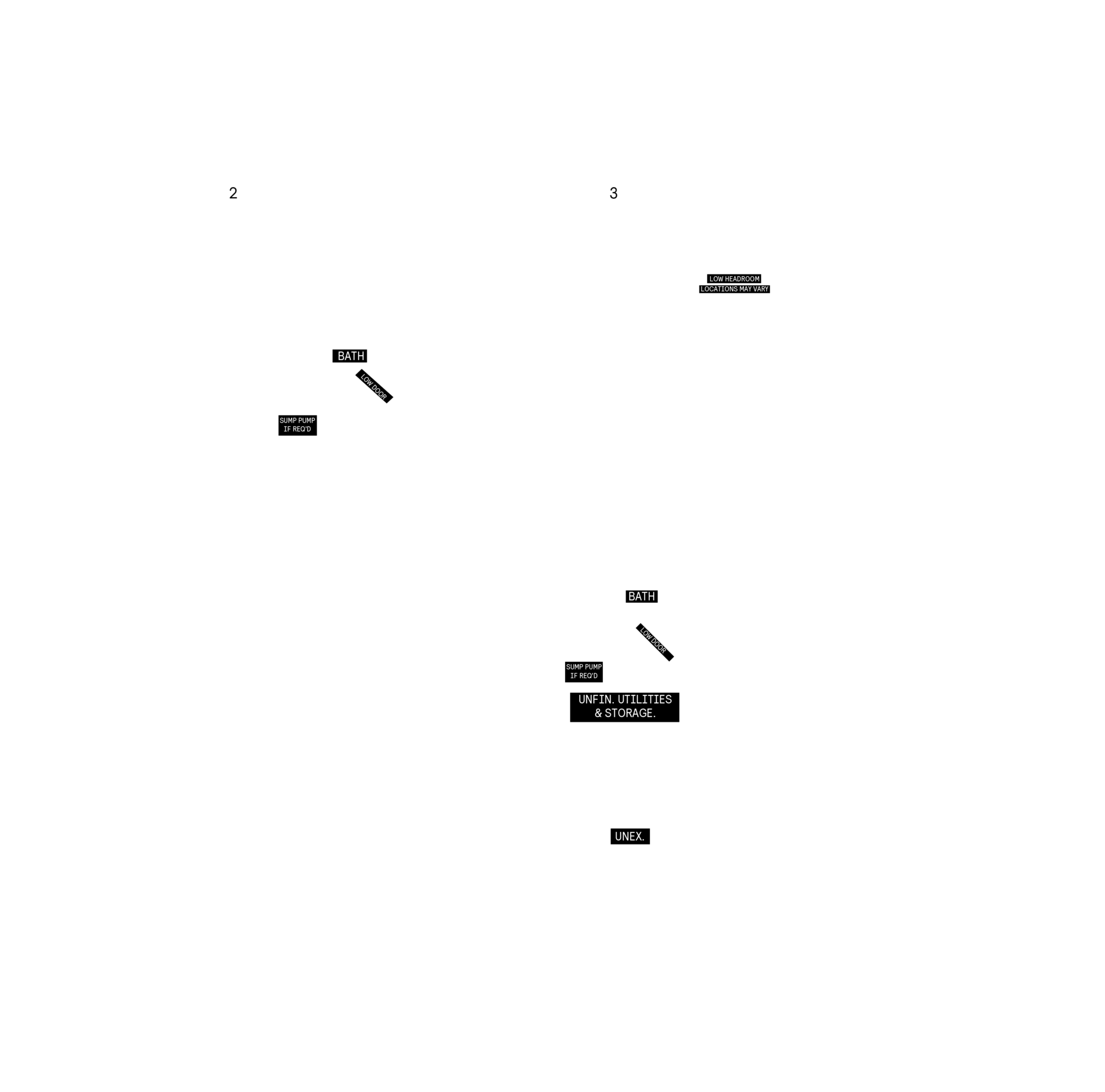 Basement plan, optional layout for Plan 3C of the 20' OpenPlan™ Towns at Cassette, Ottawa