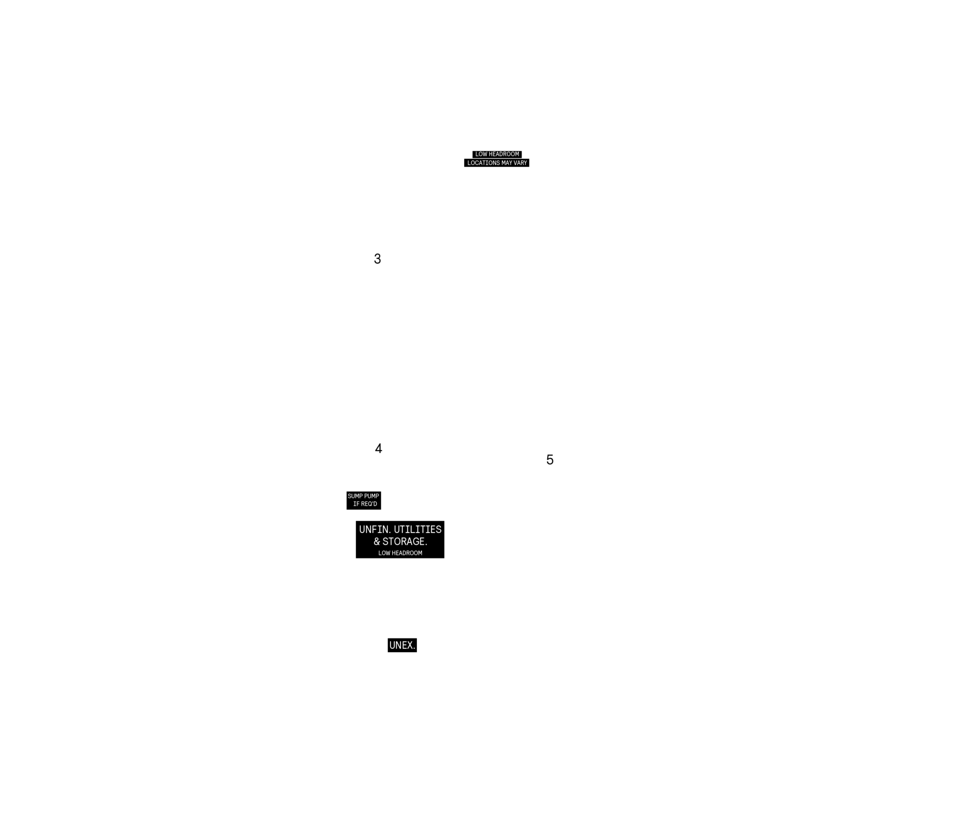 Basement plan for Plan 3C of the 20' OpenPlan™ Towns at Cassette, Ottawa
