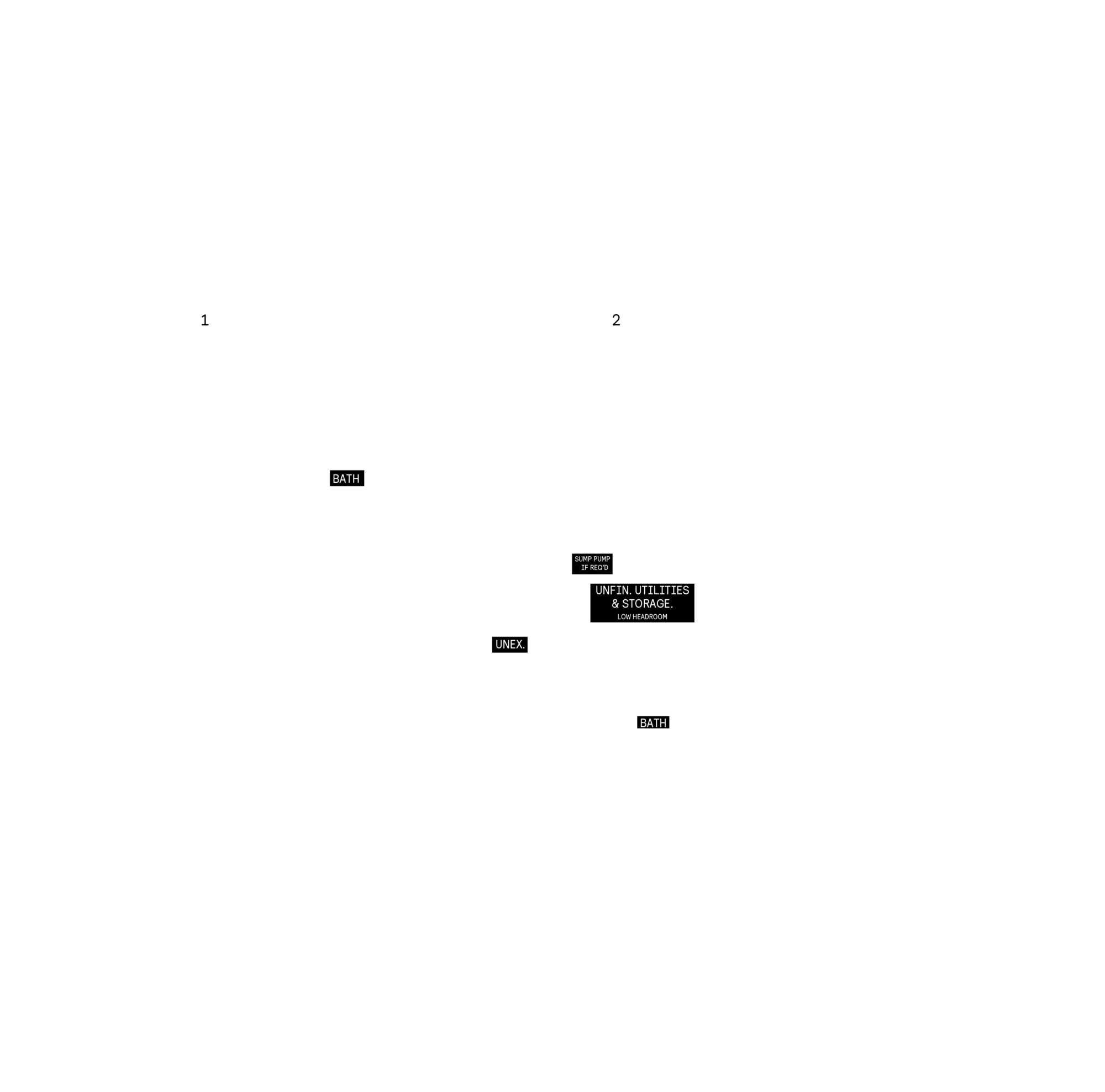 Basement plan, optional layout for Plan 3C of the 20' OpenPlan™ Towns at Cassette, Ottawa