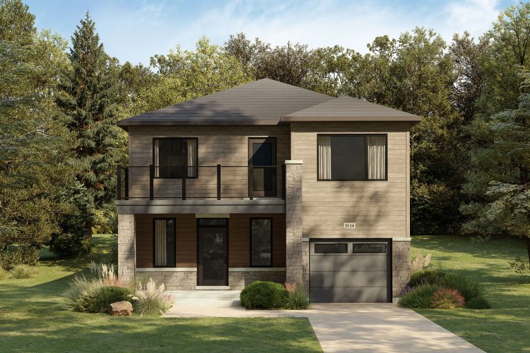 35' Collection at Magnolia: elevation rendering with a flat roofline