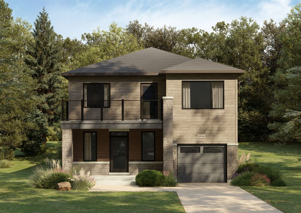 35' Collection at The Conservancy: elevation rendering with a balcony over the garage