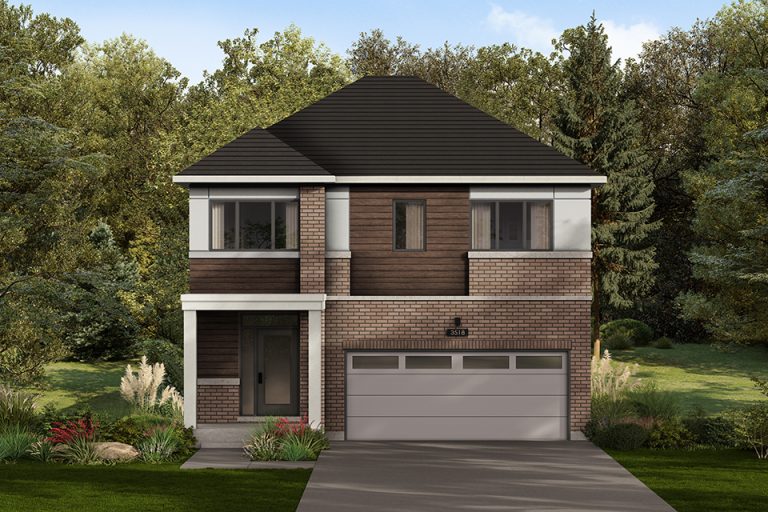 The Olive, 35' Collection: elevation rendering with a hipped roof