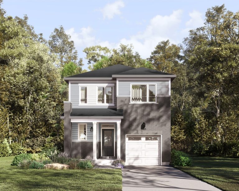Series I Plan 1 at Fox Run: elevation rendering with a single garage