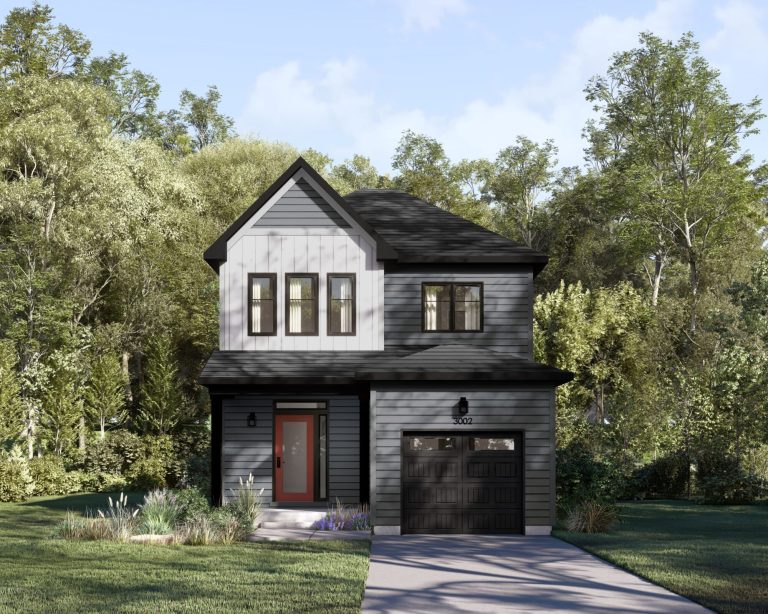 Series I Plan 2 at Fox Run: elevation rendering with a gable
