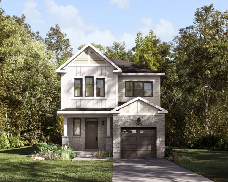Series I Plan 3 at Fox Run: elevation rendering with a garage