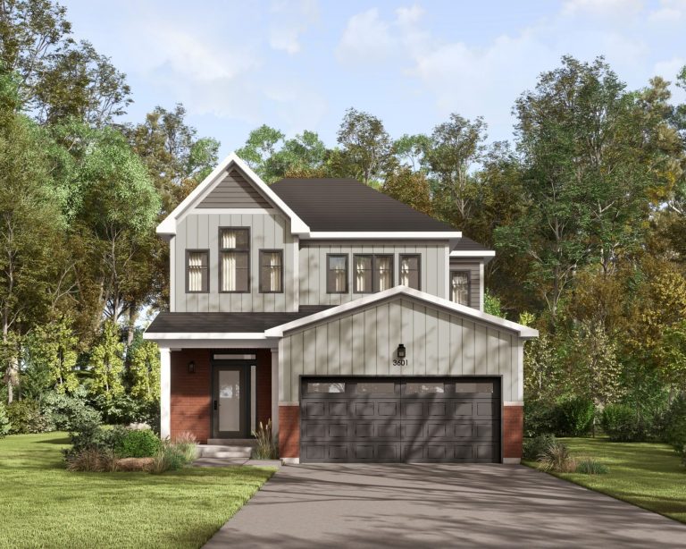 Series II Plan 1 at Fox Run: elevation rendering with a gable
