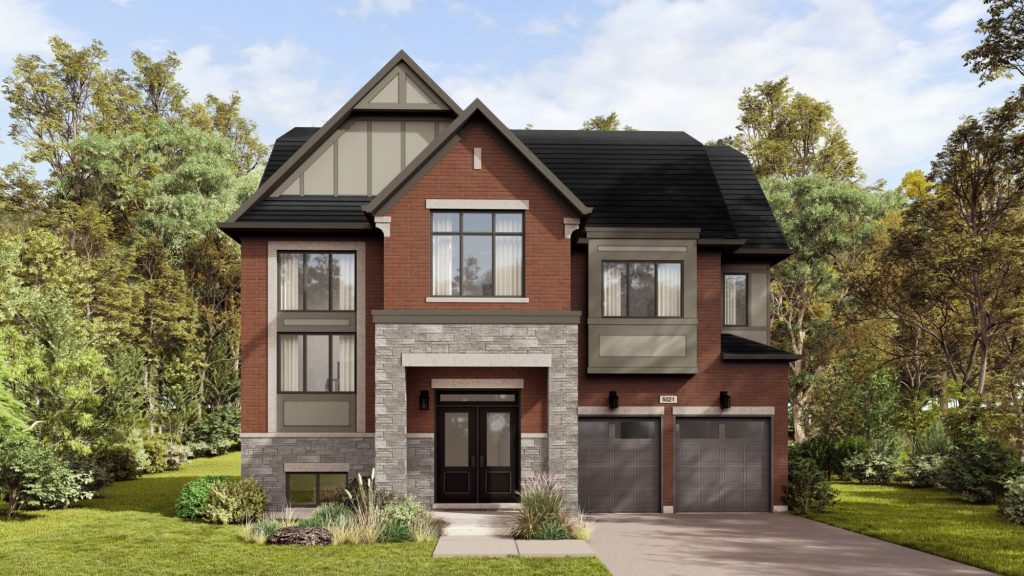 50' Collection at Summer Valley: elevation rendering with twin gables