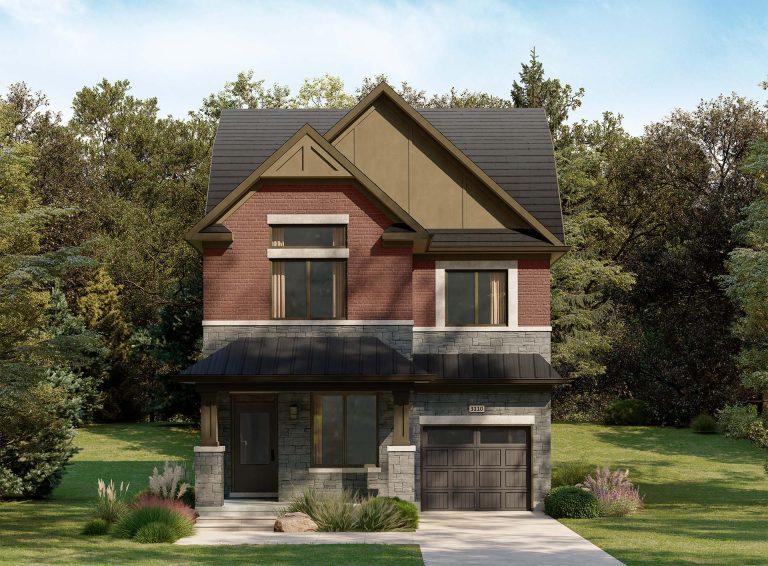 Plan 10 Elevation A, 31' Collection at Creekside: rendering with a gable