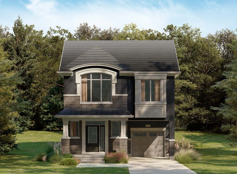 Plan 11 Elevation A, 31' Collection at Creekside: rendering with an arched window