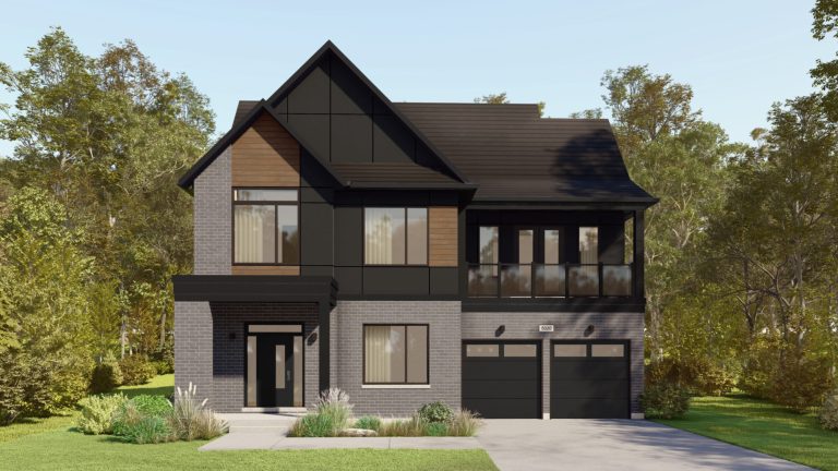 Plan 20, 50' Collection at Creekside: elevation rendering with a gabled window bay