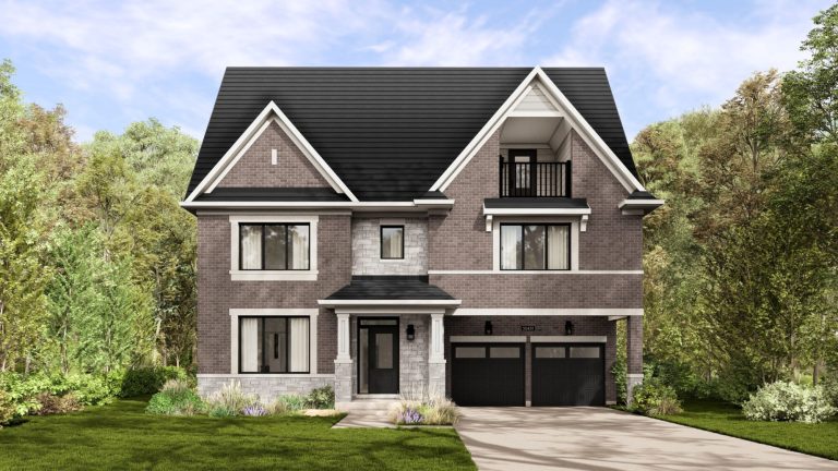 The Whiteoak Loft, 50' Collection at Summer Valley: elevation rendering with twin gables