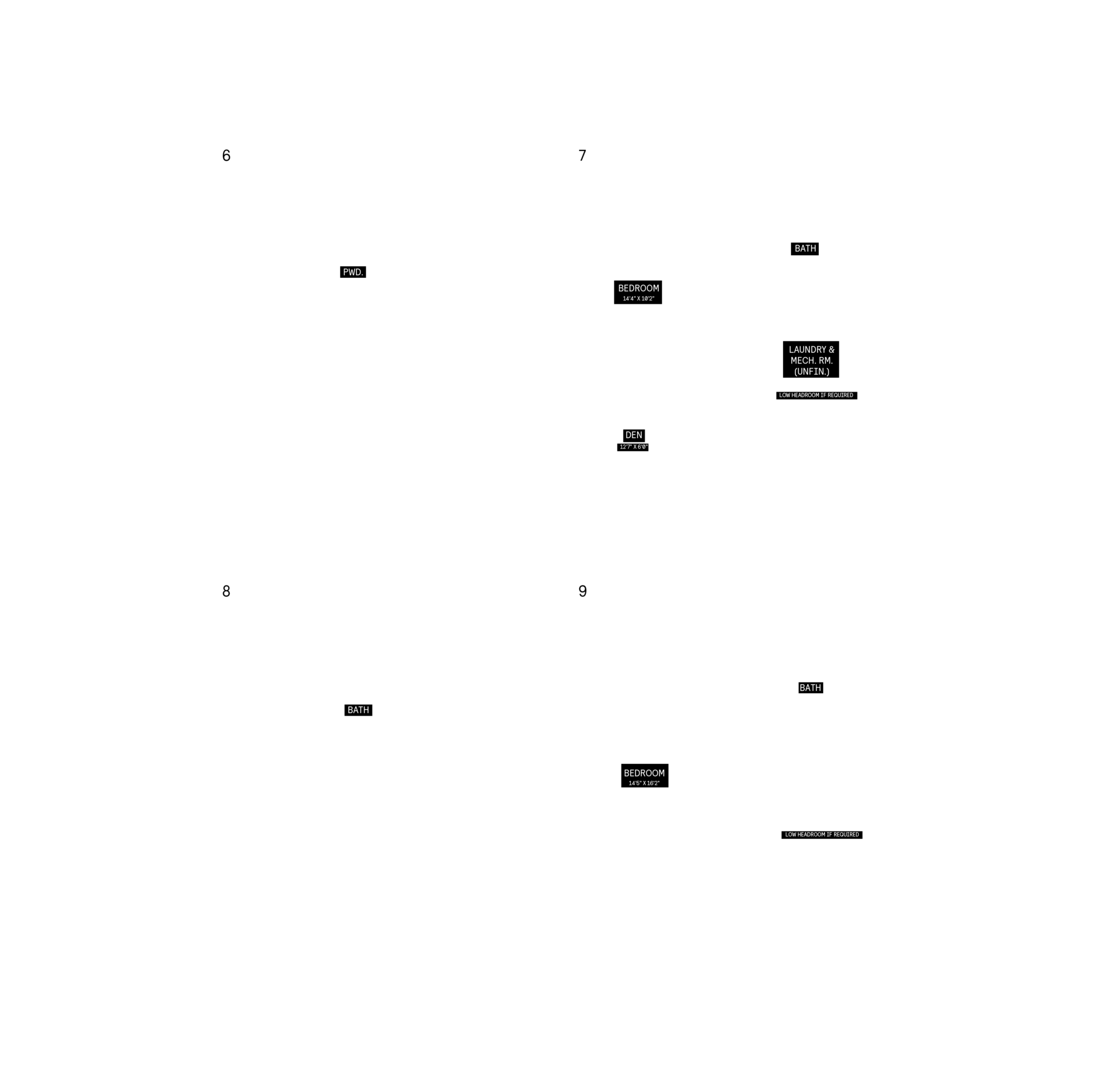 Basement plan, optional layout for Plan 5 of the 25' OpenPlan™ Towns at Cassette, Ottawa