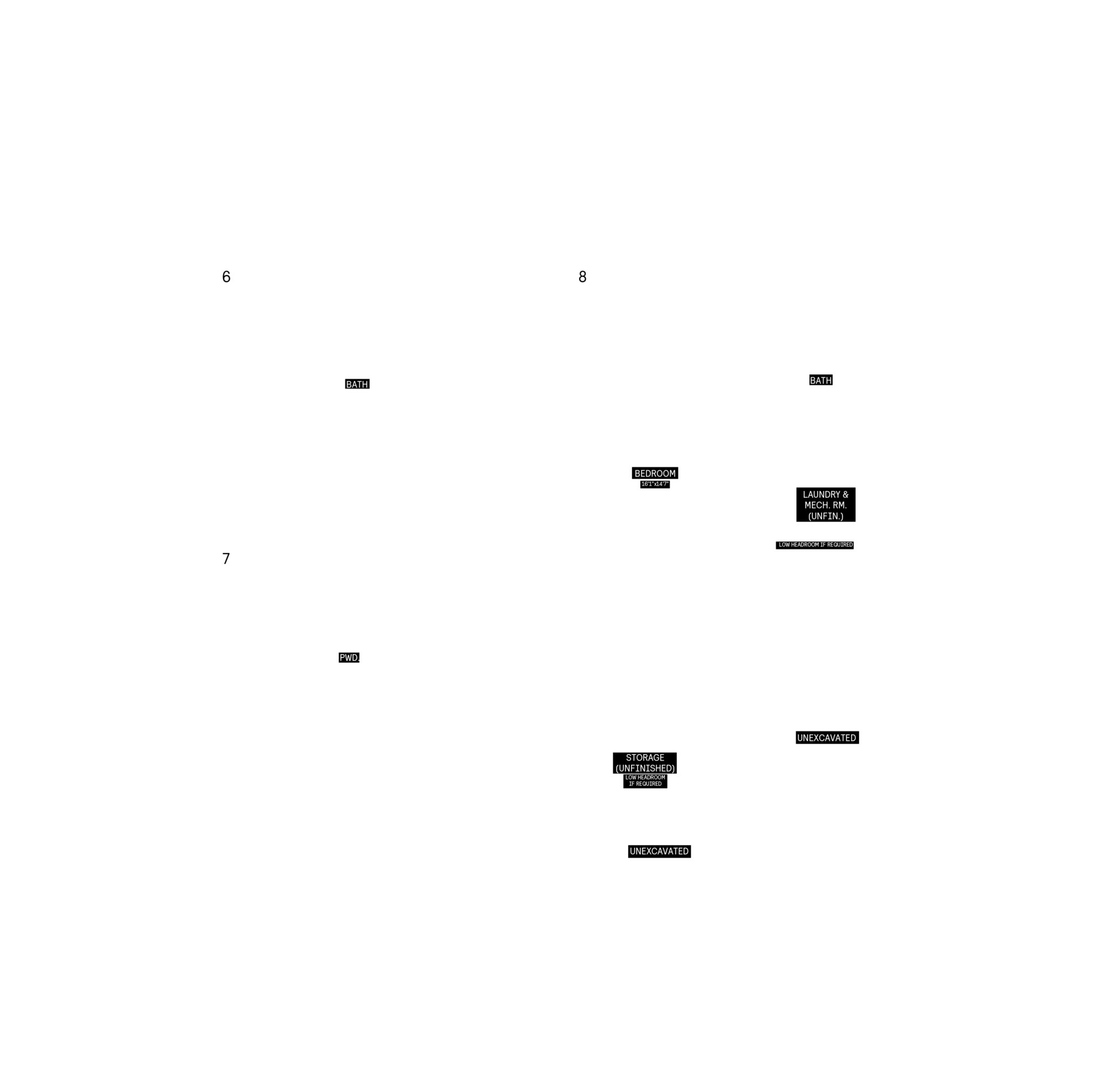 Basement plan, optional layout for Plan 5 of the 25' OpenPlan™ Towns at Cassette, Ottawa