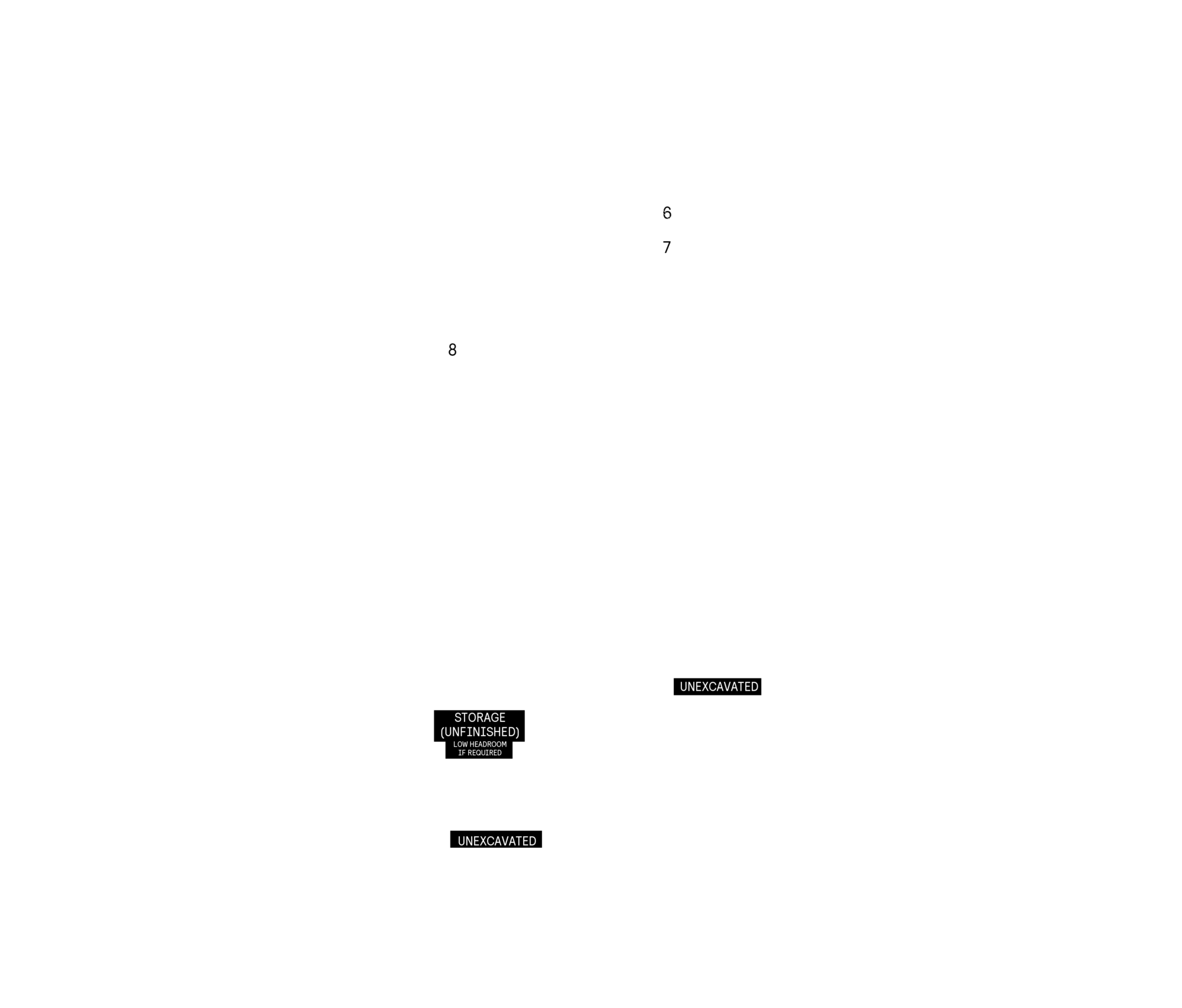 Basement plan for Plan 5 of the 25' OpenPlan™ Towns at Cassette, Ottawa