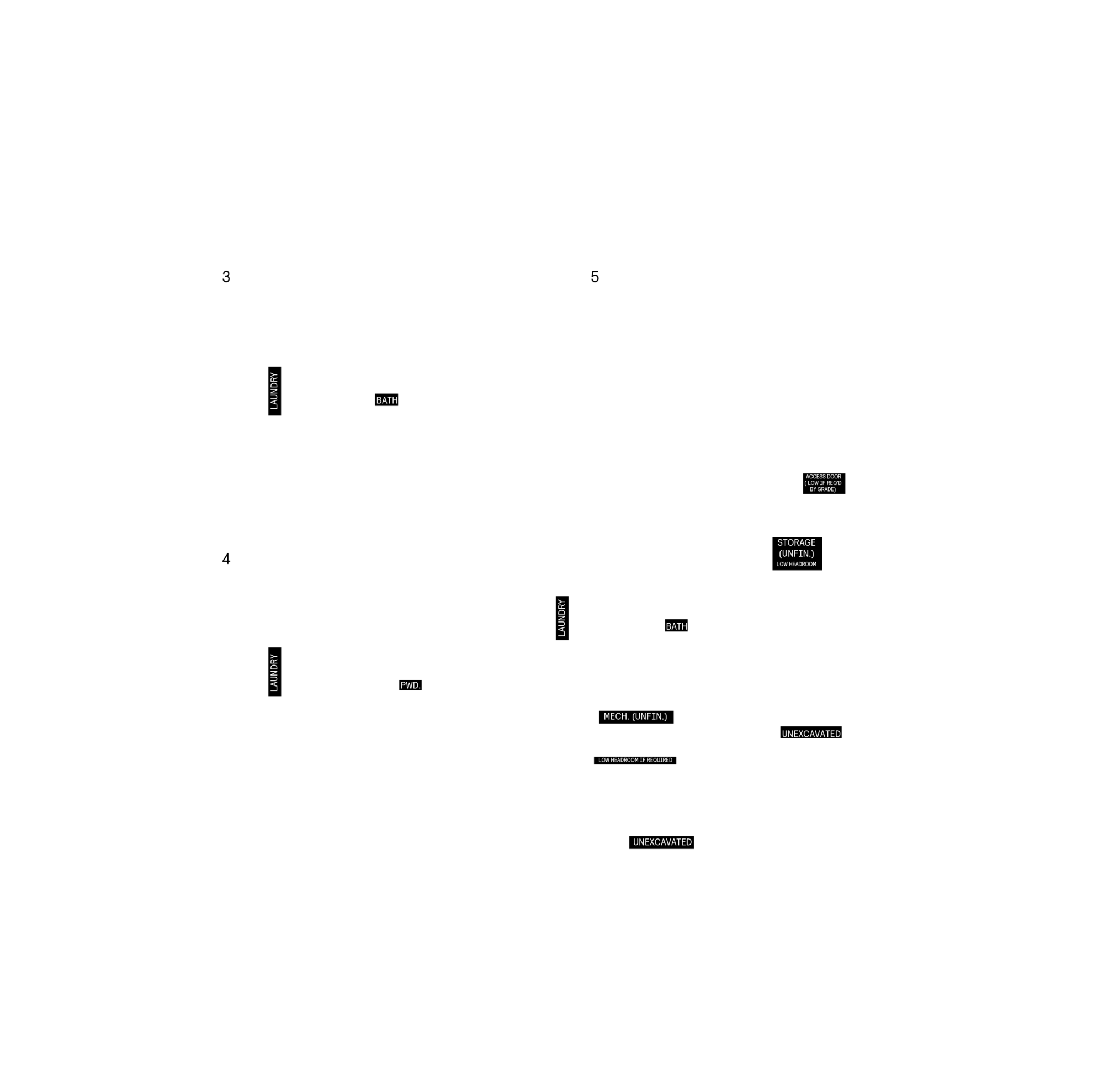Basement plan, optional layout for Plan 5 of the 25' OpenPlan™ Towns at Cassette, Ottawa