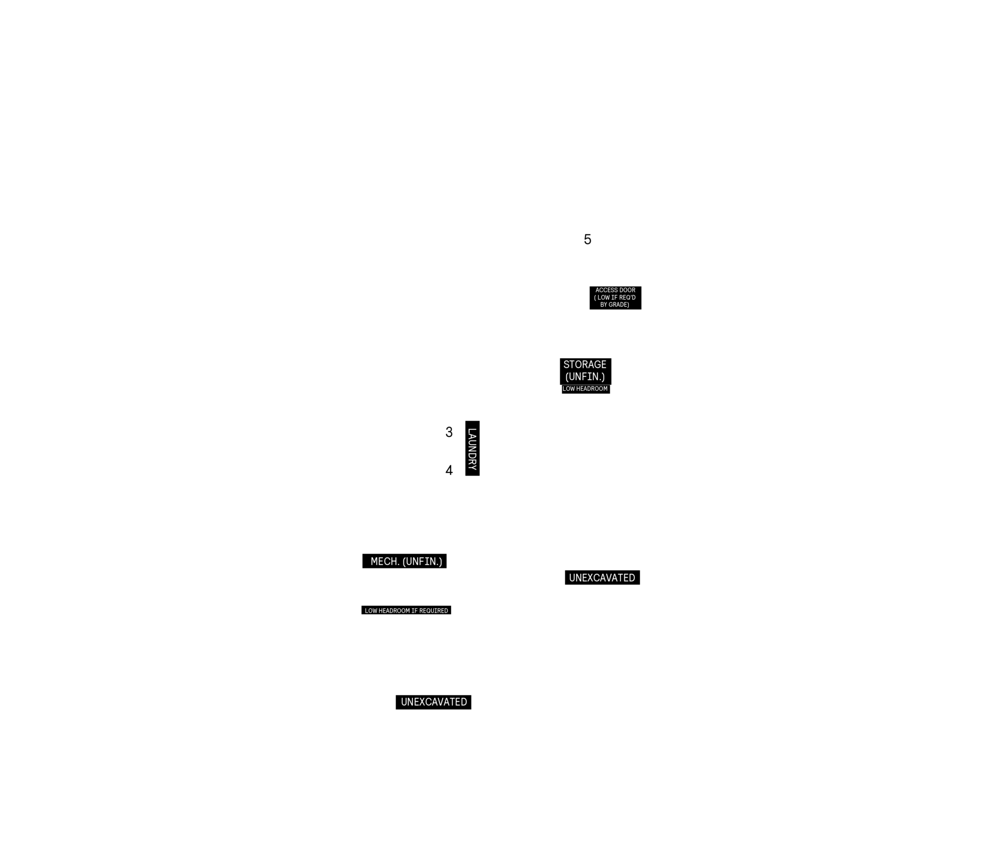 Basement plan for Plan 5 of the 25' OpenPlan™ Towns at Cassette, Ottawa