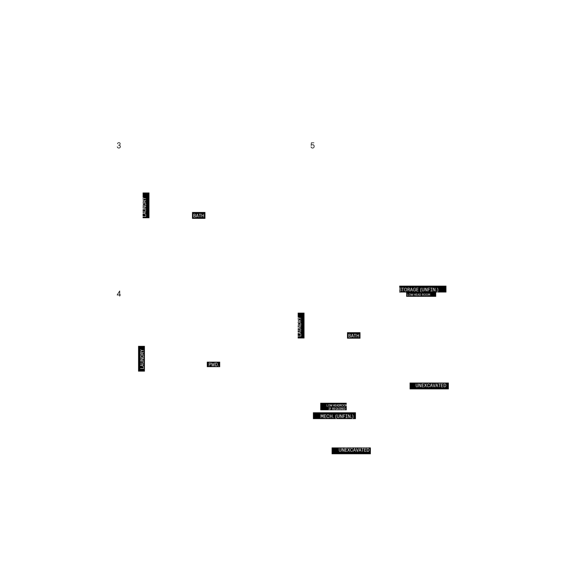 Basement plan, optional layout for Plan 5 of the 25' OpenPlan™ Towns at Cassette, Ottawa